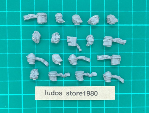 Bretonnia heads helmets - heads, x